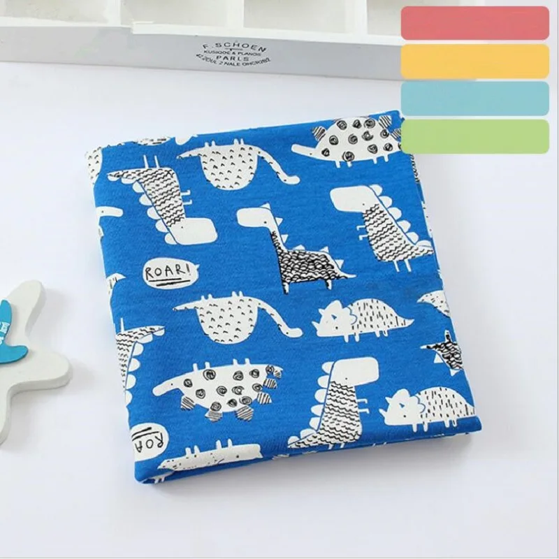 Dinosaur Printed Combed Cotton Fabric Jersey DIY Sewing A-Class Baby Interior Cover Bed Textile Material | Дом и сад