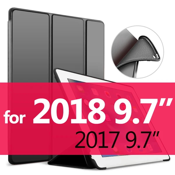 Black 9.7 Для iPad чехол 6th Gen для iPad Pro 11 силиконовый мягкий чехол из искусственной кожи Smart Cover Funda для iPad 6го поколения чехол 9,7 - Цвет: Black 9.7