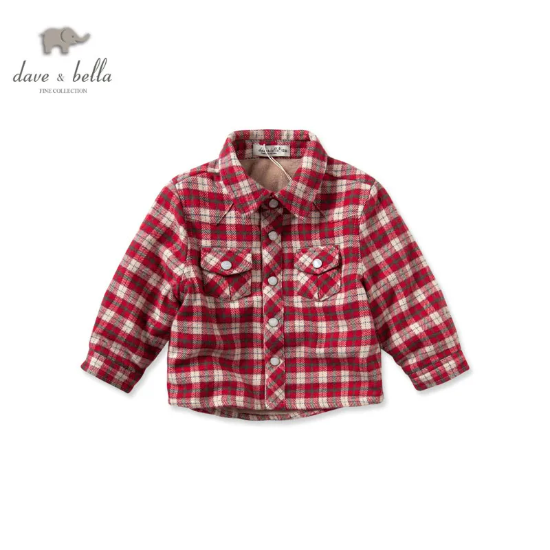 DB2275 дэйв белла осень мальчик рубашка мальчиков бутик детская одежда клетчатой
