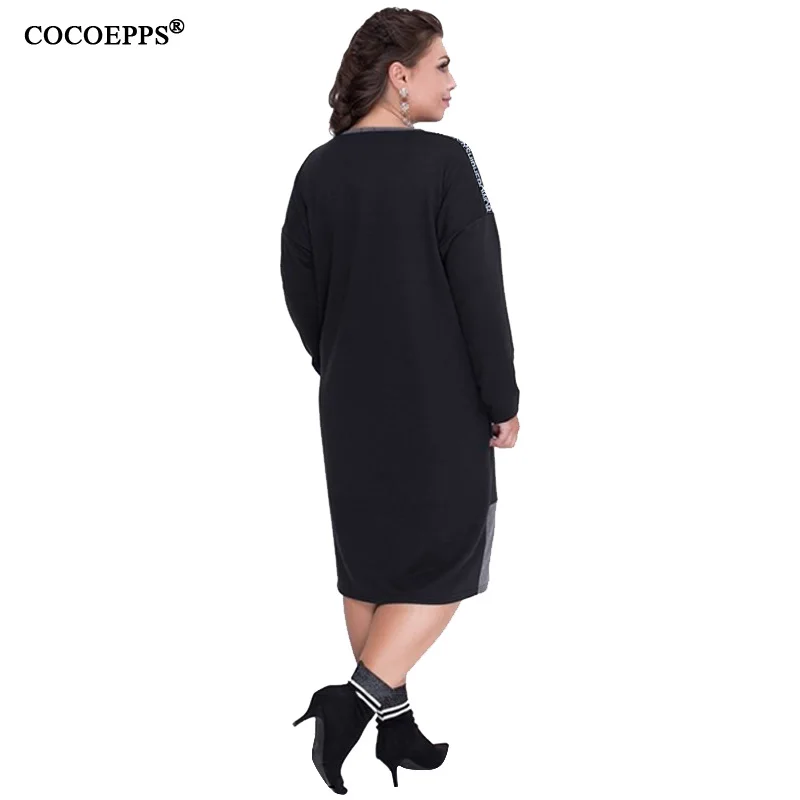 5XL 6XL Плюс Размер s осенние женские платья зима большой размер теплое Хлопковое платье женское большой размер облегающее платье женская одежда