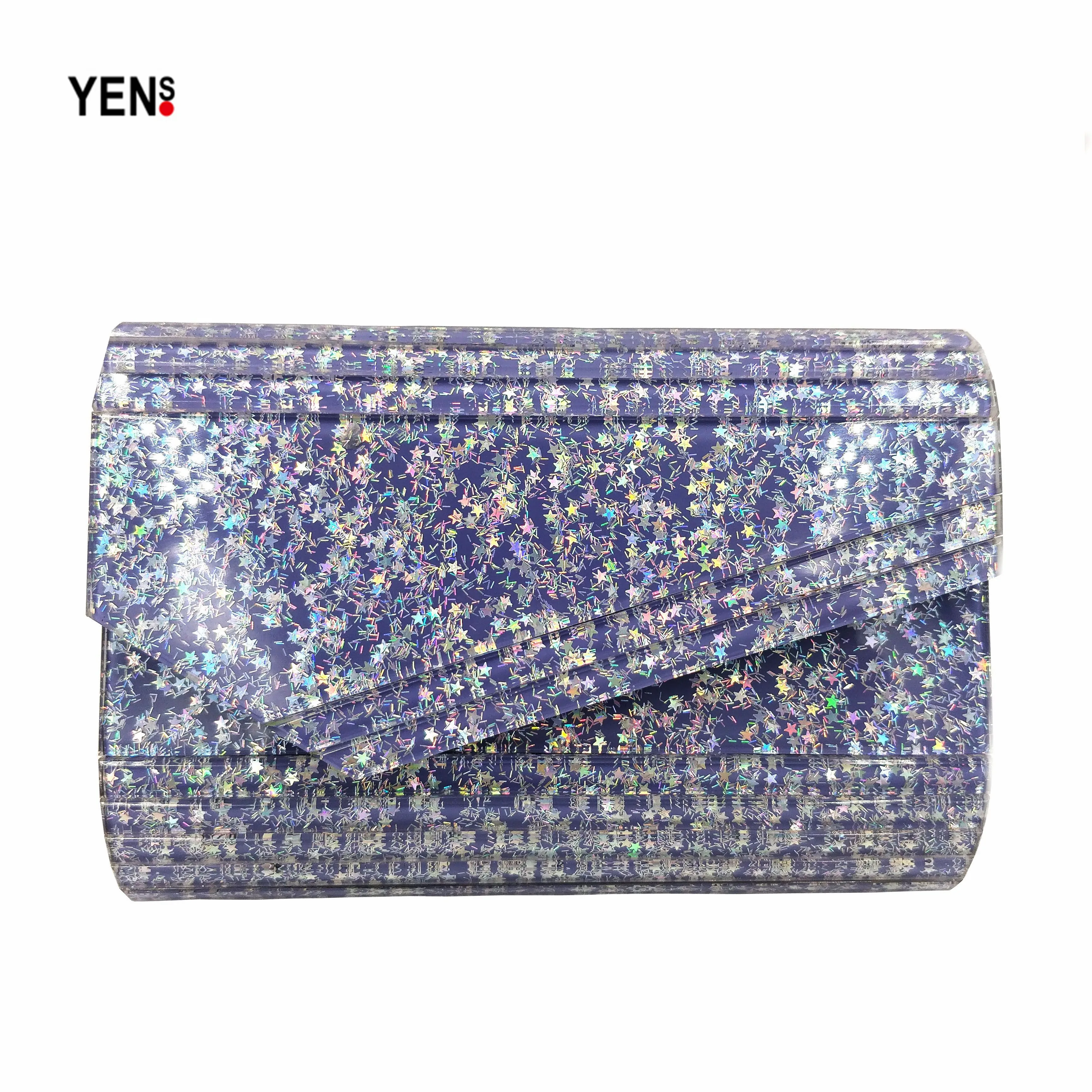 

Новые женские бумажник модного бренда Фиолетовый Блестки акрил вечерние сумки роскошные свадебные Сумки Для женщин Повседневное клатч кош...