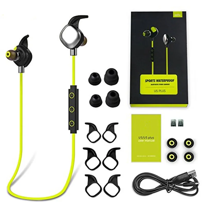 U5 плюс Водонепроницаемый Магнитная Беспроводной Bluetooth спортивные наушники с
