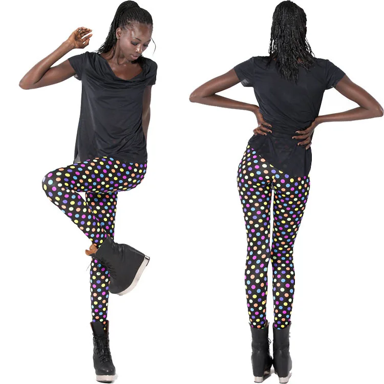 2016 Горячая Новинка женские леггинсы черные молочные цифровые небесные цвета