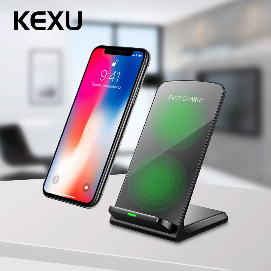 Kexu для iPhone X 8 Plus USB Зарядное устройство 10 Вт Беспроводной samsung Galaxy S9 S8 S7 S6 края