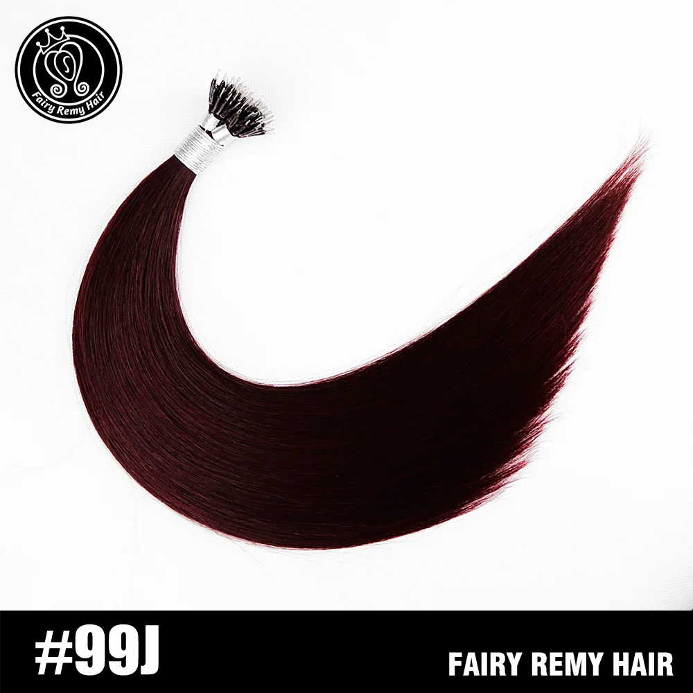 # 99J Фея remy волосы 0,8 г/локон 18 дюймов Remy микро бусины человеческие волосы для наращивания Европейский темно-коричневый блонд пианино нано-Кольца для волос 50 шт - Цвет: # 99J