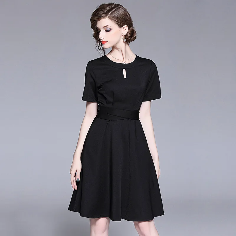 Larci миди черная деловая модельная одежда Vestidos Casuales Mujer 2018 женское платье роковой