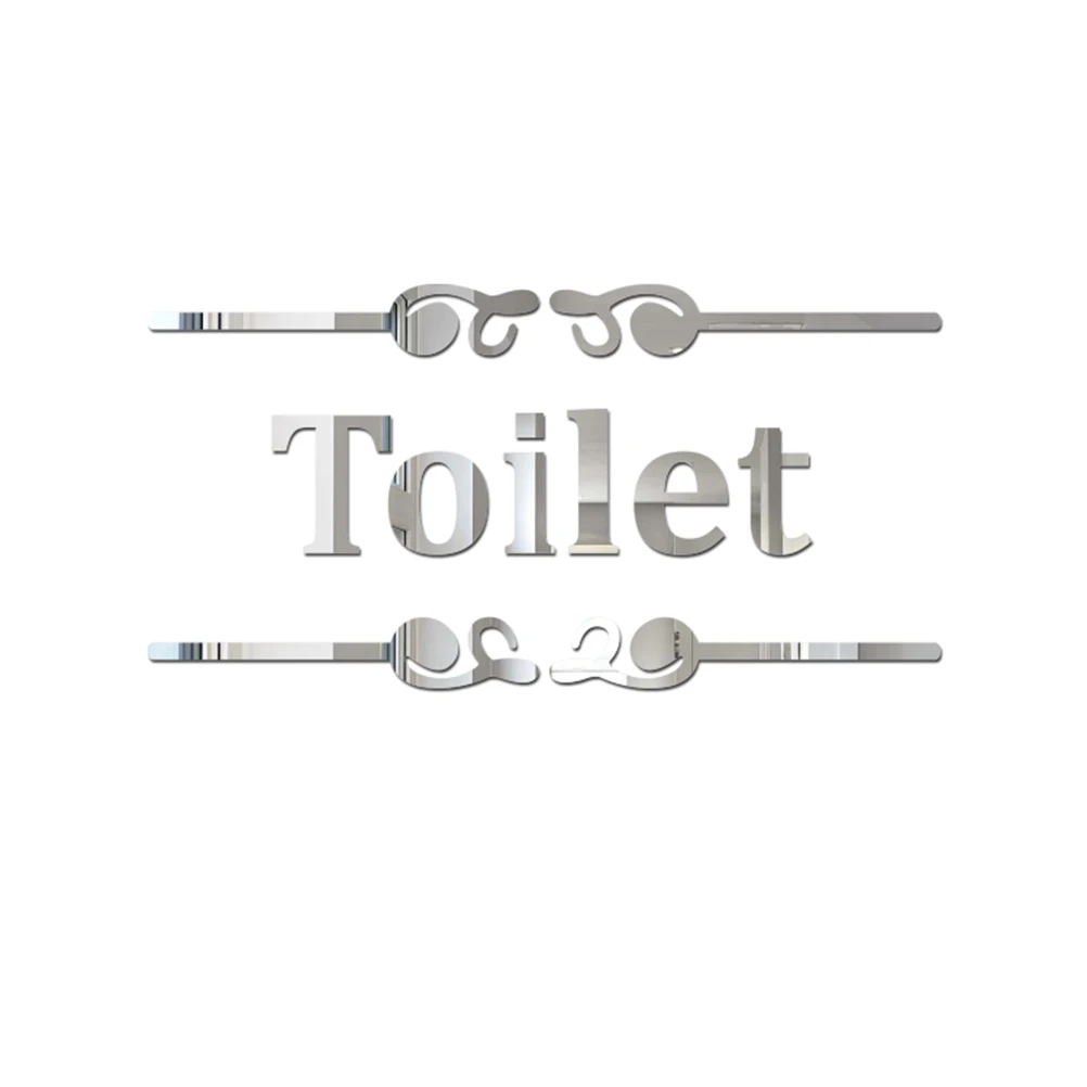 &quotToilet&quot Английский настенный знак наклейка креативная акриловая Настенная
