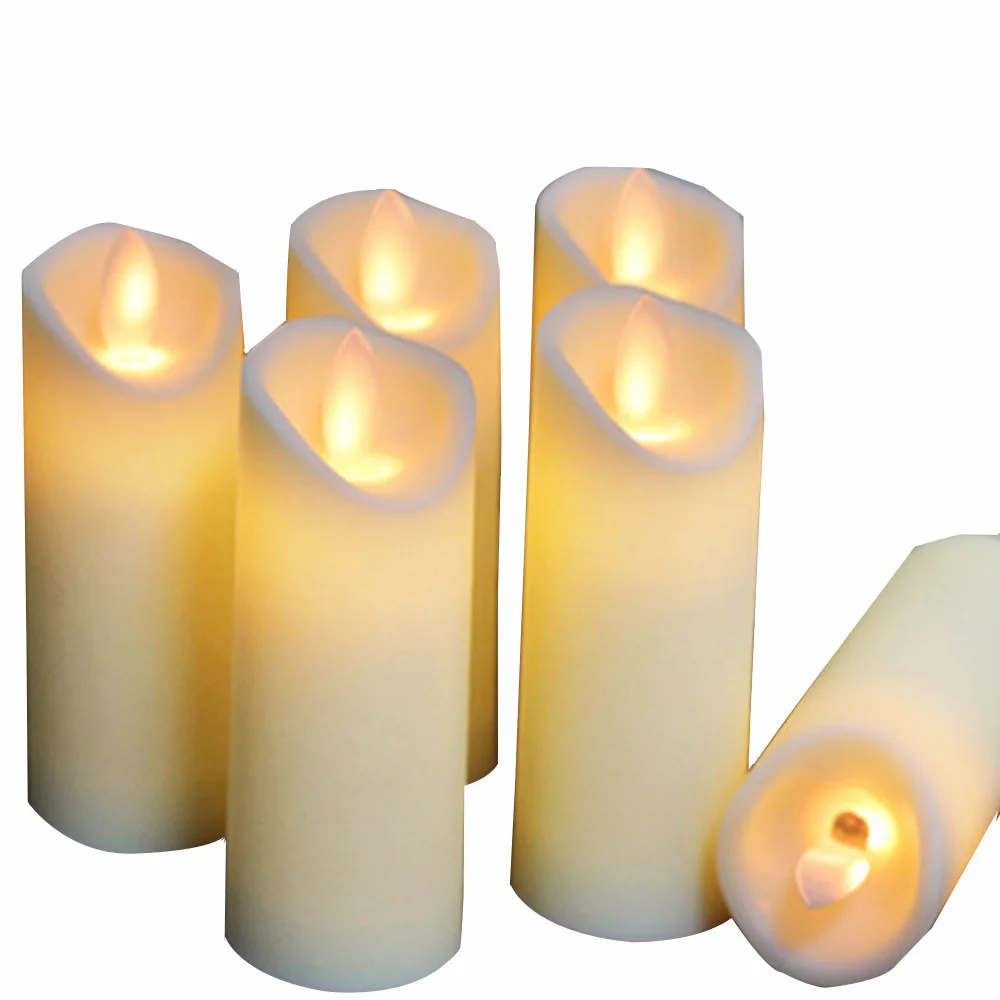 1pcs White Светодиодный беспламенного свечи, 1 шт. светодиодный Свеча светильник Батарея работает пластиковая стойка мерцающий Свеча светильник для вечерние Декор - Цвет: 1pcs White