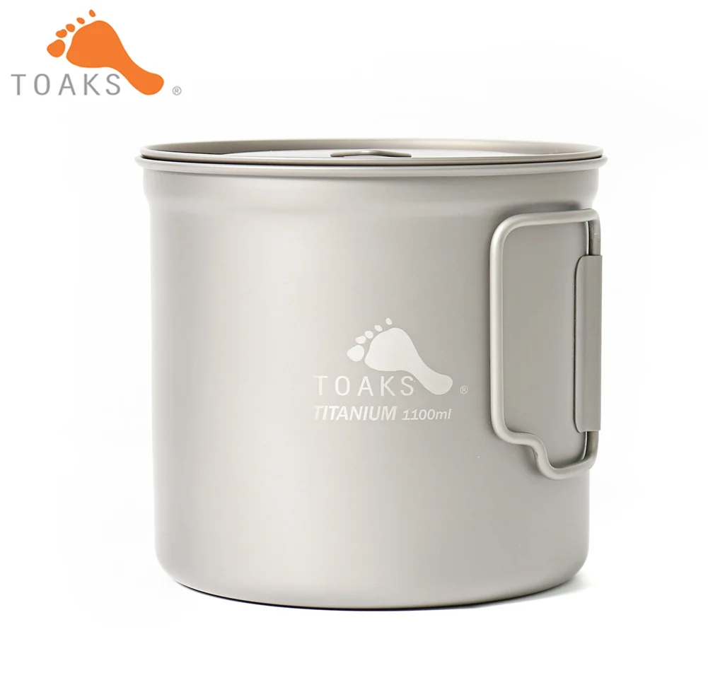 Кружка TOAKS POT 1100 из чистого титана Ультралегкая уличная кружка с крышкой и