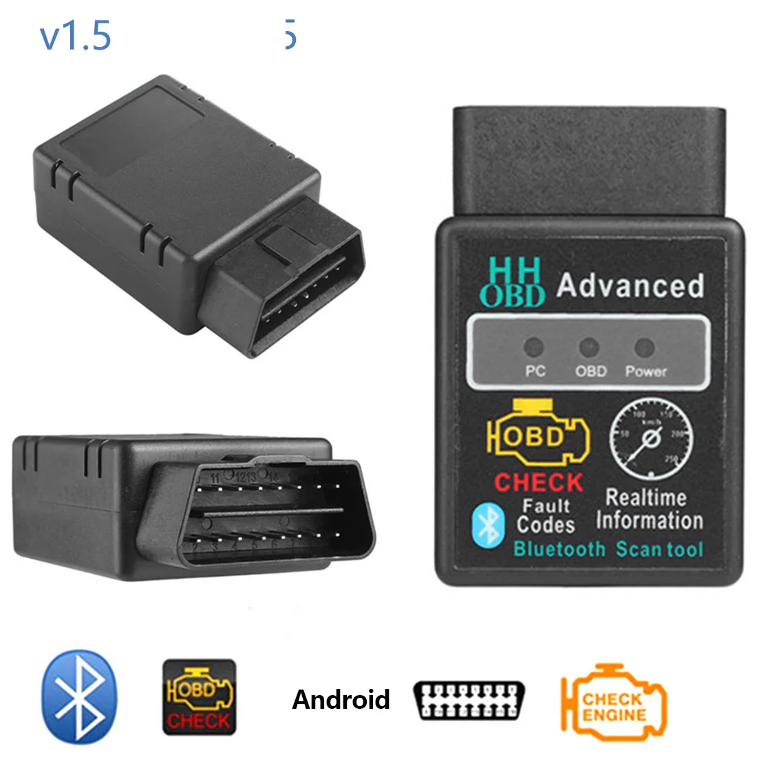 Dewtreetali Mini ELM 327 Bluetooth Расширенный OBD2 HH OBDII V1.5 ELM327 автомобильный диагностический