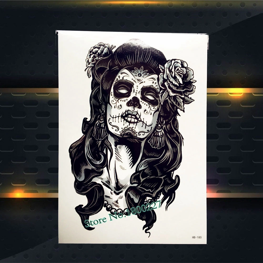 Дизайн бойцов быстрая водостойкая Татуировка воин узор боди арт &quotрукав&quot 21x15