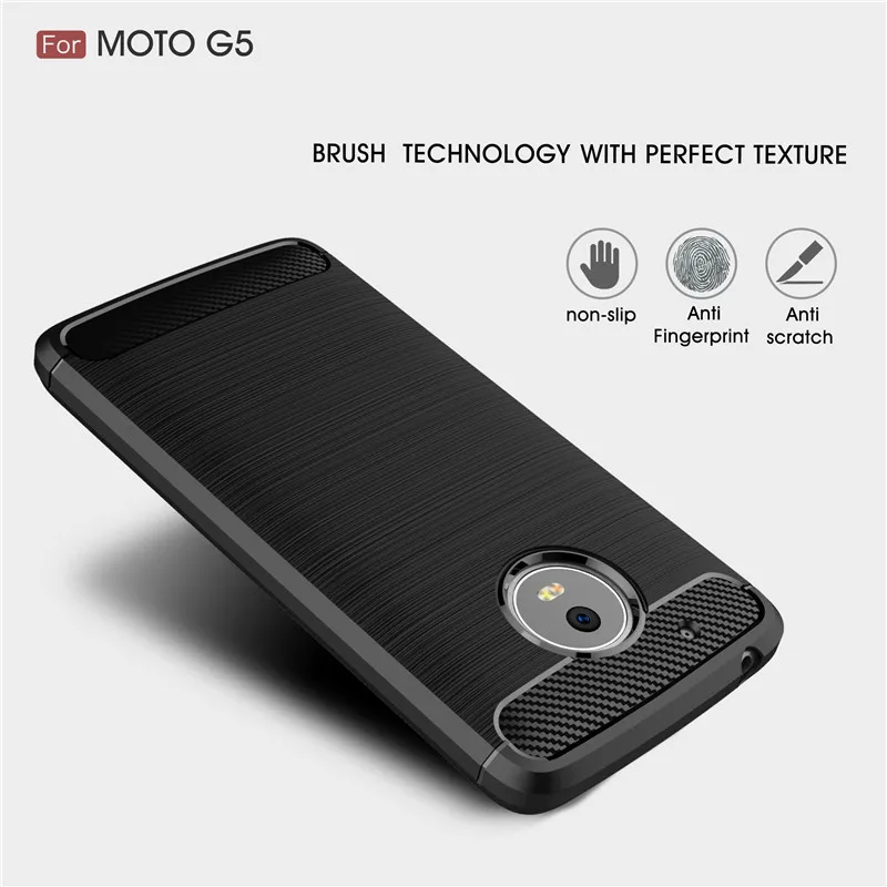 Чехол для Motorola Moto G5 роскошный чехол из углеродного волокна с защитой от падения