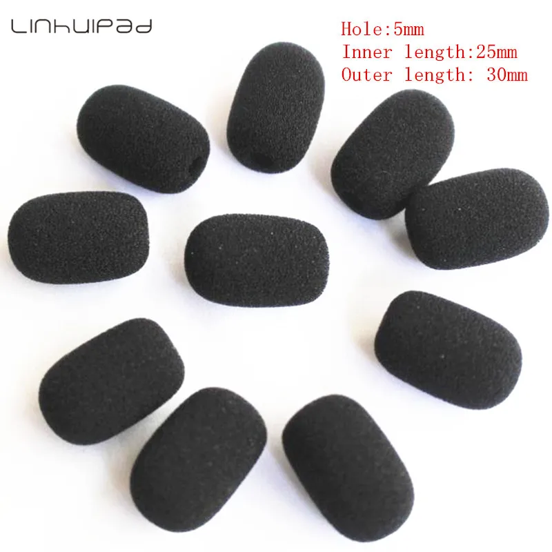 Linhuipad Microphone Windscreen Foam Cover WS-0525 Sponge windshield 5mm opening and 25mm inner length 100 pcs /lot | Электроника