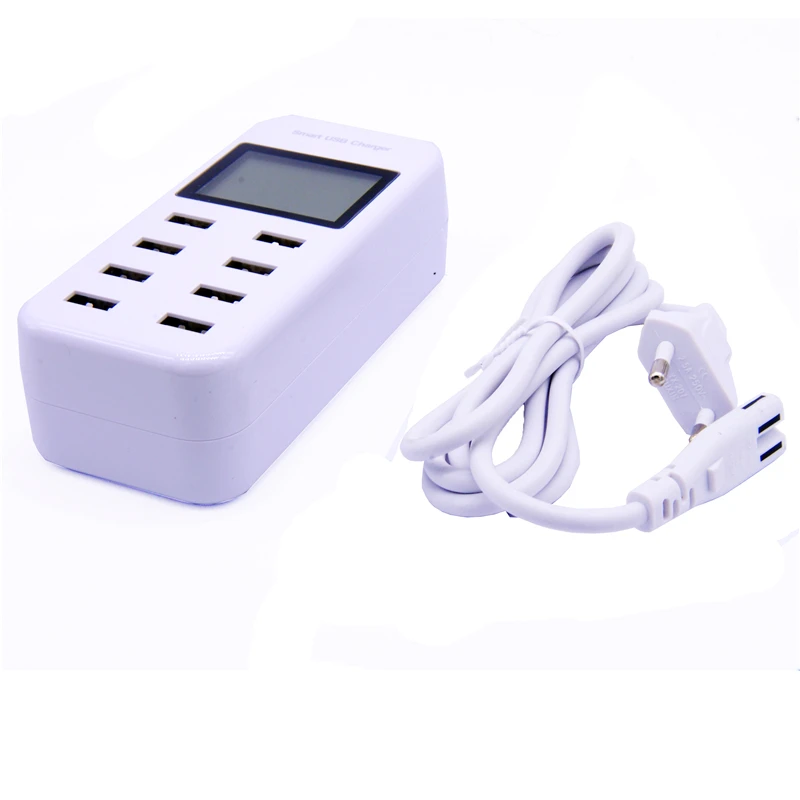 USB зарядное устройство портативное Мульти USB порт быстрое зарядное устройство 8 портов USB розетка быстрое зарядное устройство с ЖК-дисплеем для смартфона мобильного телефона