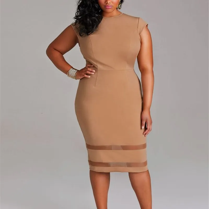 Женское платье с круглым вырезом для девочек летнее облегающее средней длины без