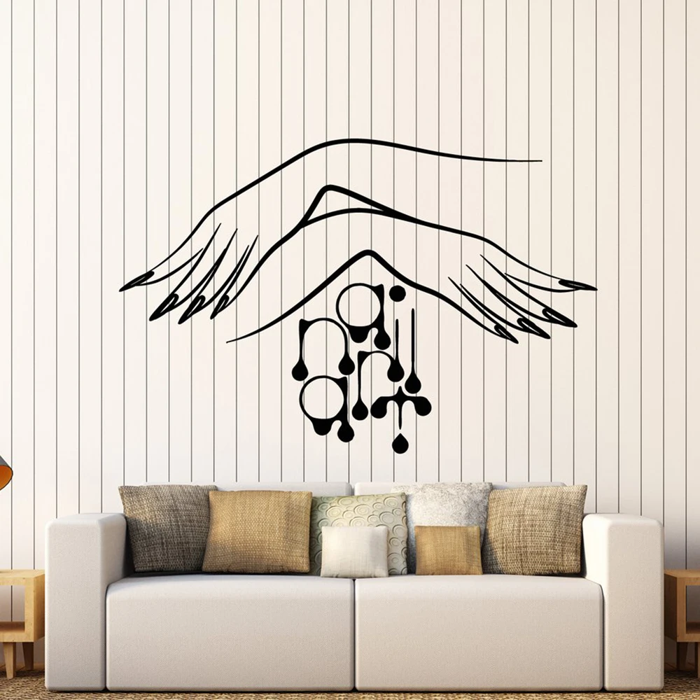 Виниловая наклейка на стену для студийной маникюрной фотосъемки с логотипом