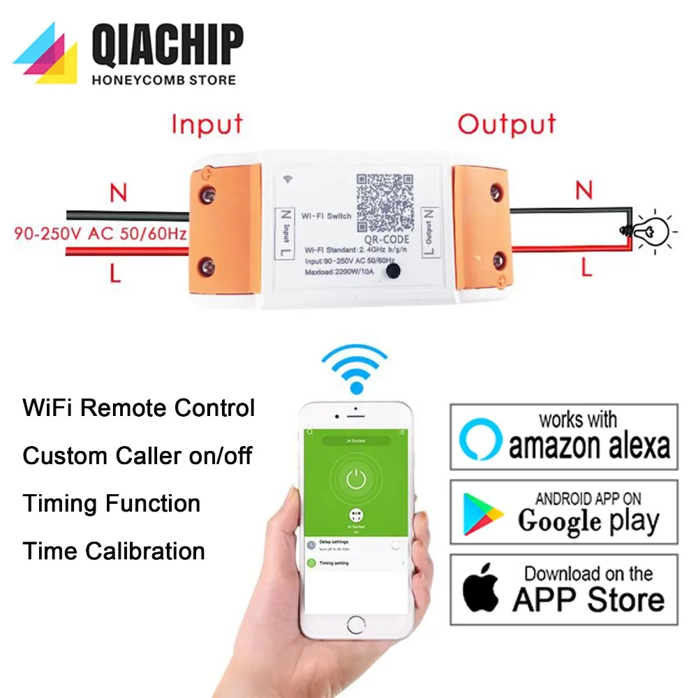 Wi Fi Smart Switch Беспроводной удаленного Управление ЕС 110 В 220 свет таймер реле домашней