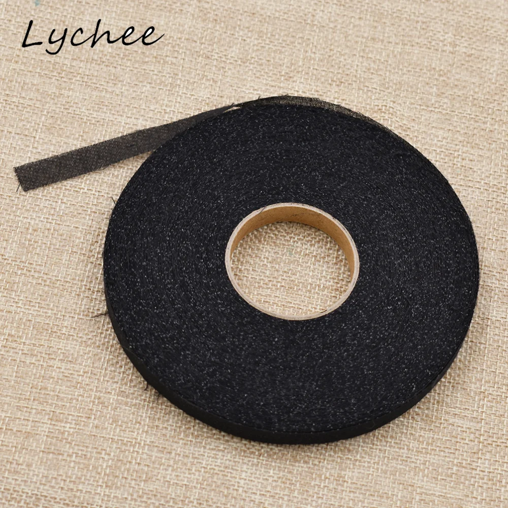 Lychee 50 м черно-белая прокладочная лента Железная на клейкой основе для самостоятельного пошива одежды стеганая декоративная лента аксессуары