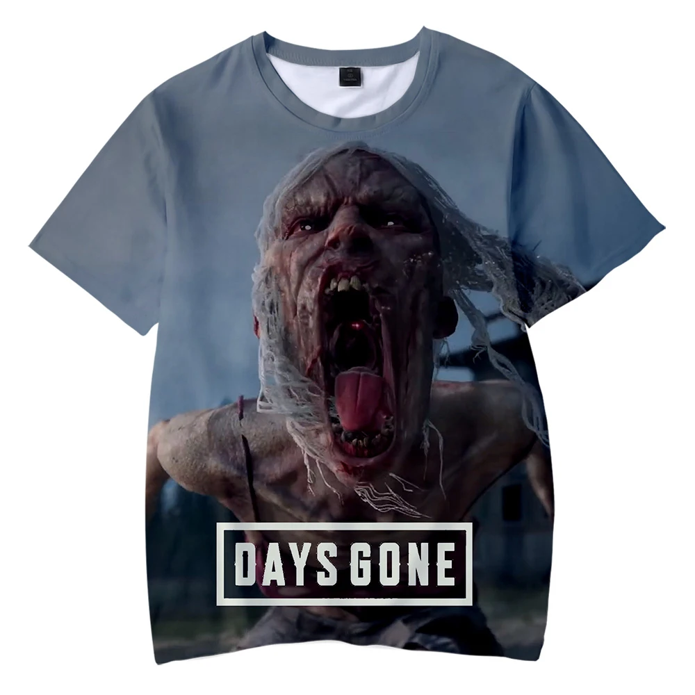 Days Gone/Детская летняя футболка с 3D рисунком Мягкая круглым вырезом Повседневная