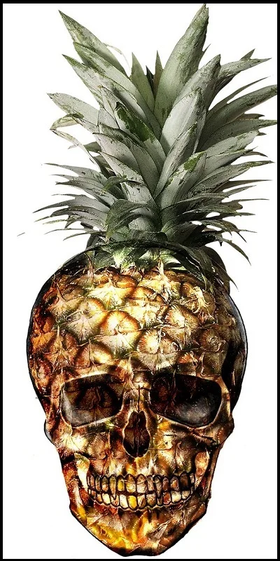 Пляжное полотенце из микрофибры с принтом в виде черепа и ананаса пляжное для