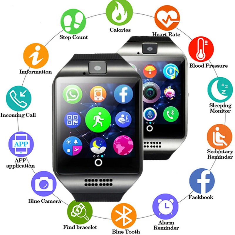 Bluetooth Смарт часы для мужчин и женщин с камерой Facebook Whatsapp Twitter Синхронизация SMS
