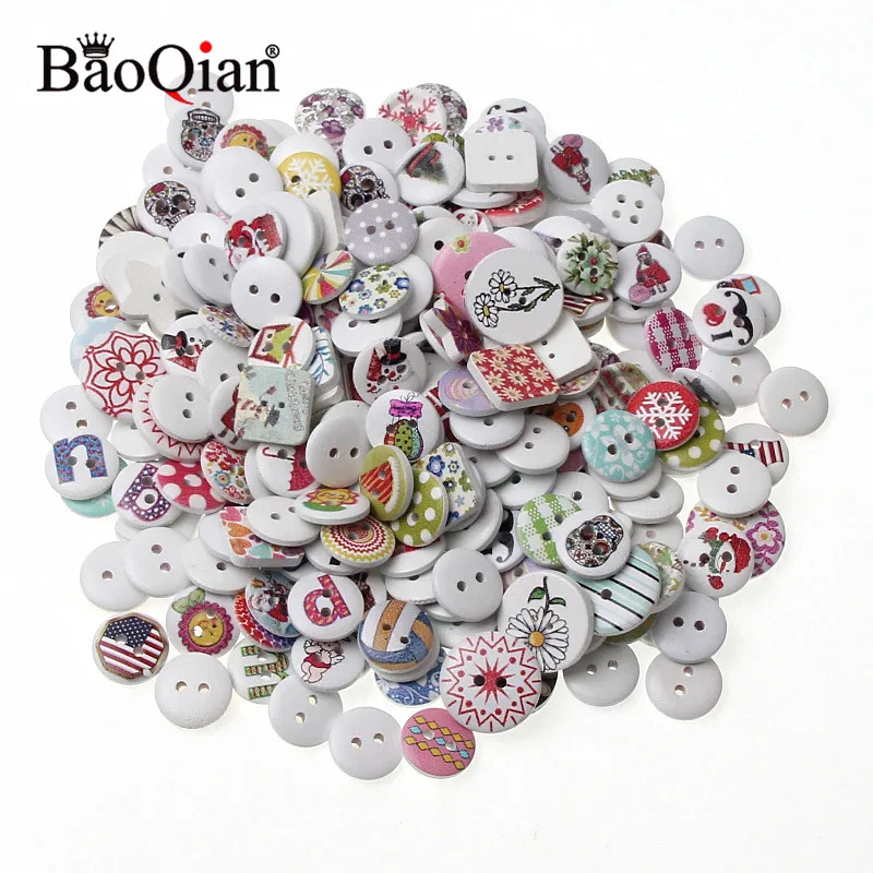 Разные деревянные пуговицы Craft ручная работа Скрапбукинг Аксессуары для пошива