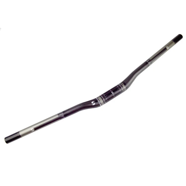 Плоский/подъемный руль из углеродного волокна 3k для горного велосипеда матовый