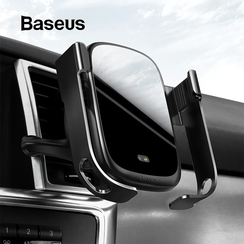 Baseus 10W Qi Wireless Charger For iPhone XR X Samsung Car Charger Intelligent Infrared Fast Wireless Charging Car Phone Holder