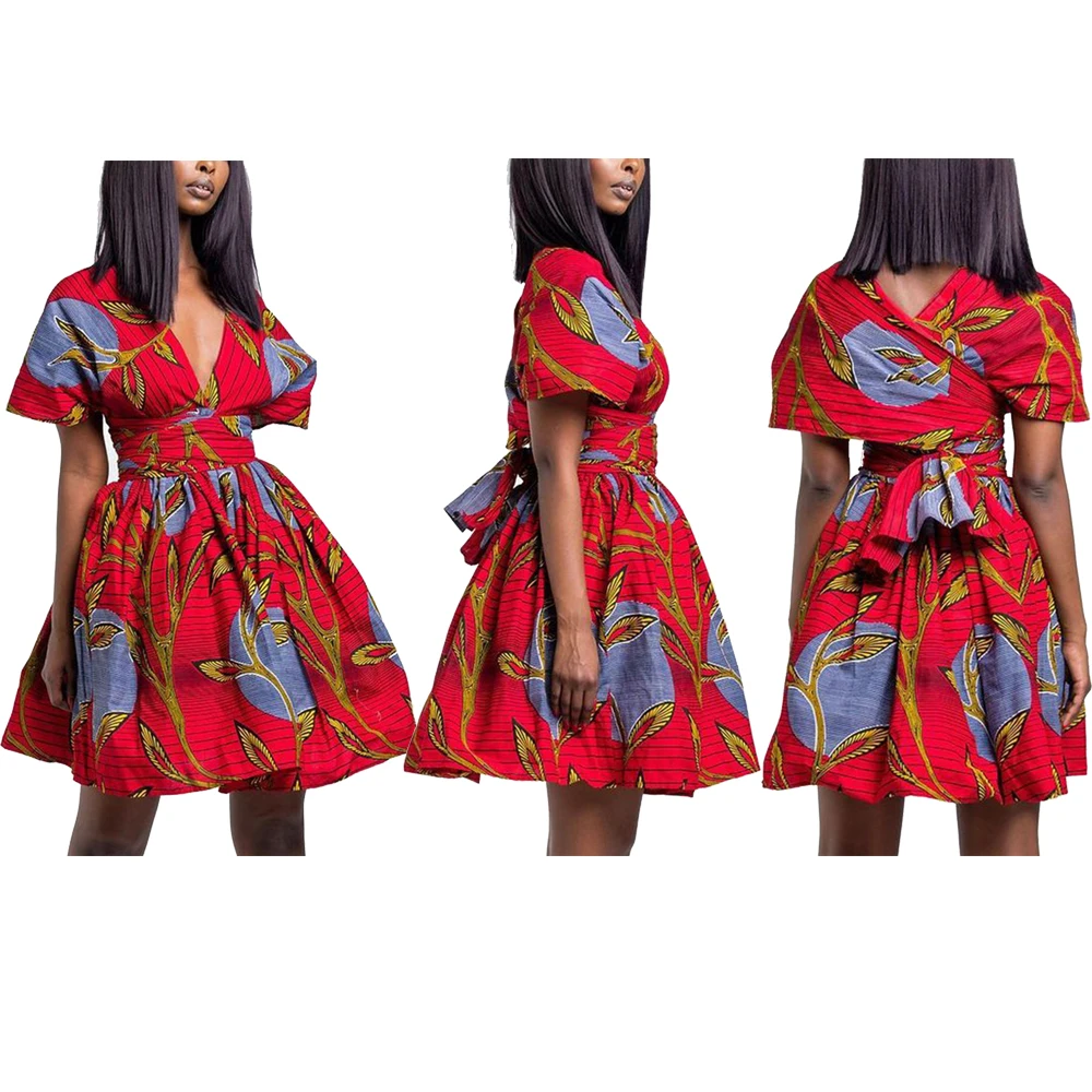 Женское платье с открытой спиной Fadzeco пикантное Платье принтом в африканском