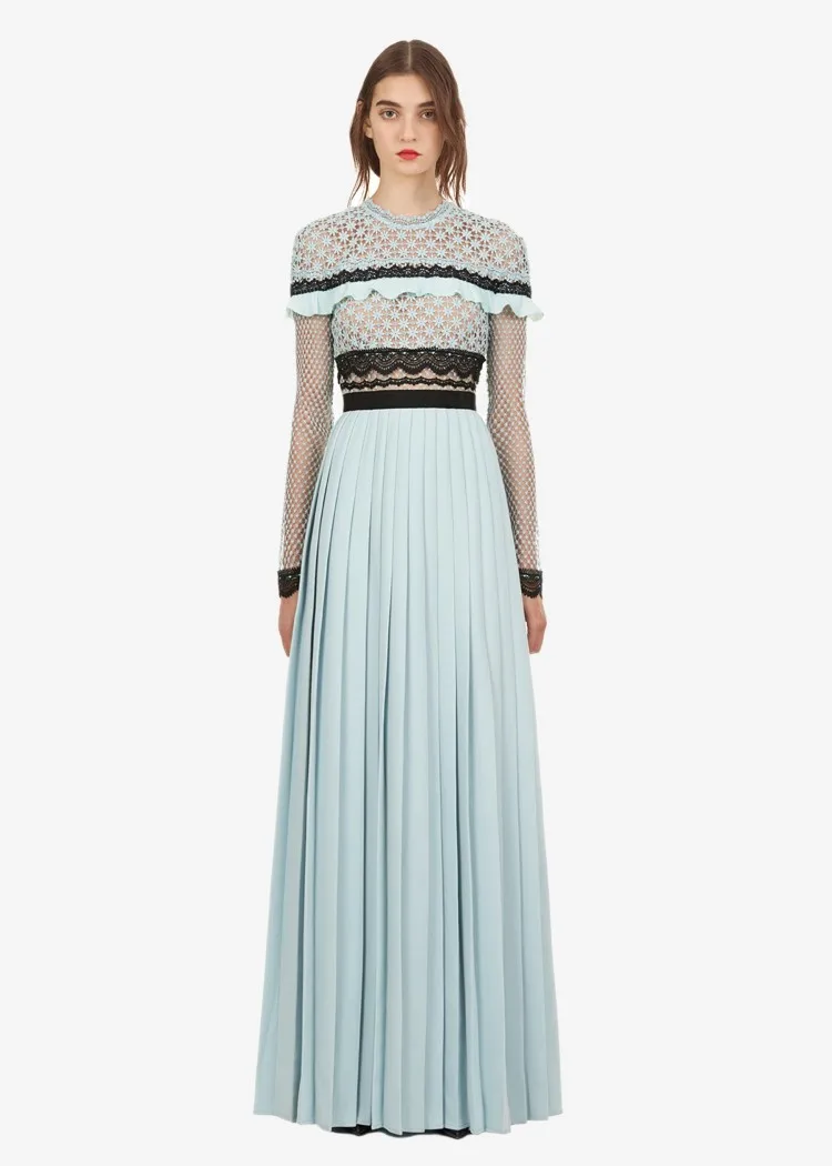 New Autumn Long Dress Elegant Celebrity Fashion Evening Party Sleeve Lace Sexy Women Dresses Женская одежда