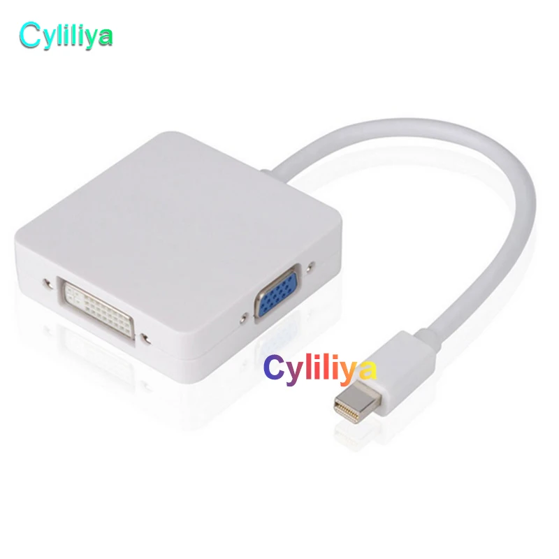Универсальный адаптер 3 в 1 Mini DP Displayport Thunderbolt MDP Male to HDMI DVI VGA Female для MacBook Pro Retina MINI 11 13