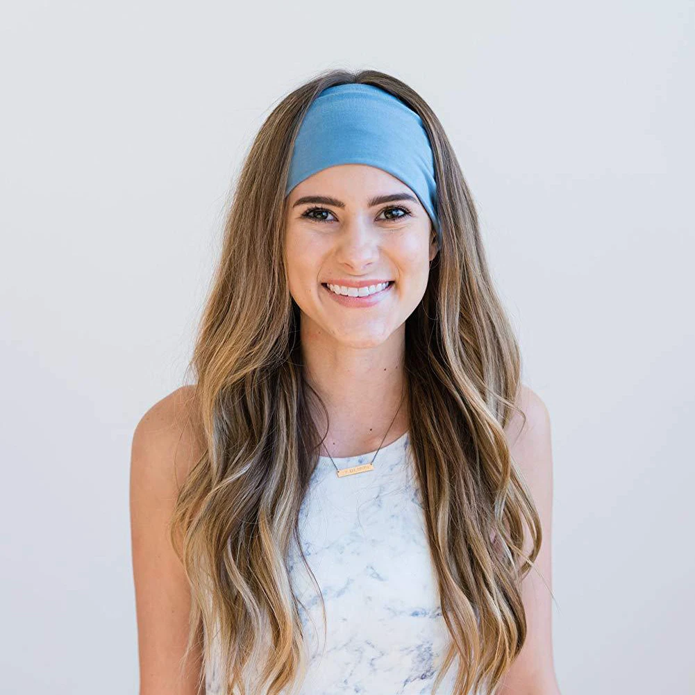 

Unisex Solid Color Sport Yoga Headband Hair Elastic Bands for Men Women Stretch Outdoor Fitness Head Bands Hairband