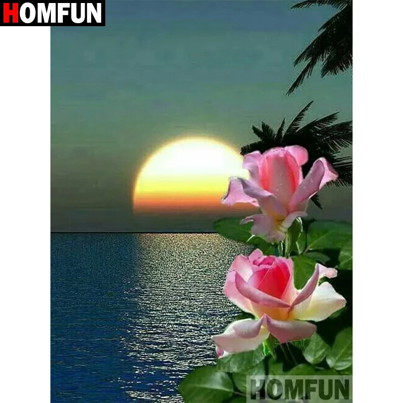 

Алмазная живопись HOMFUN «закат», картина из квадратных/круглых страз «сделай сам», вышивка крестиком, домашний декор, подарок, A17683