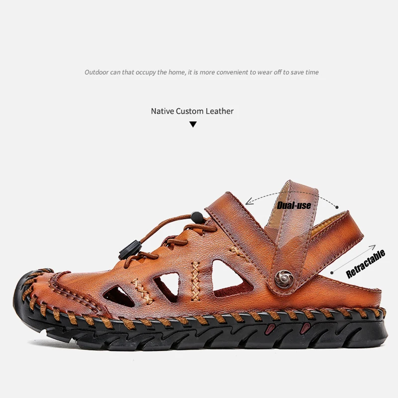 Сандалии ZFTL мужские из натуральной кожи Повседневная пляжная обувь ручной
