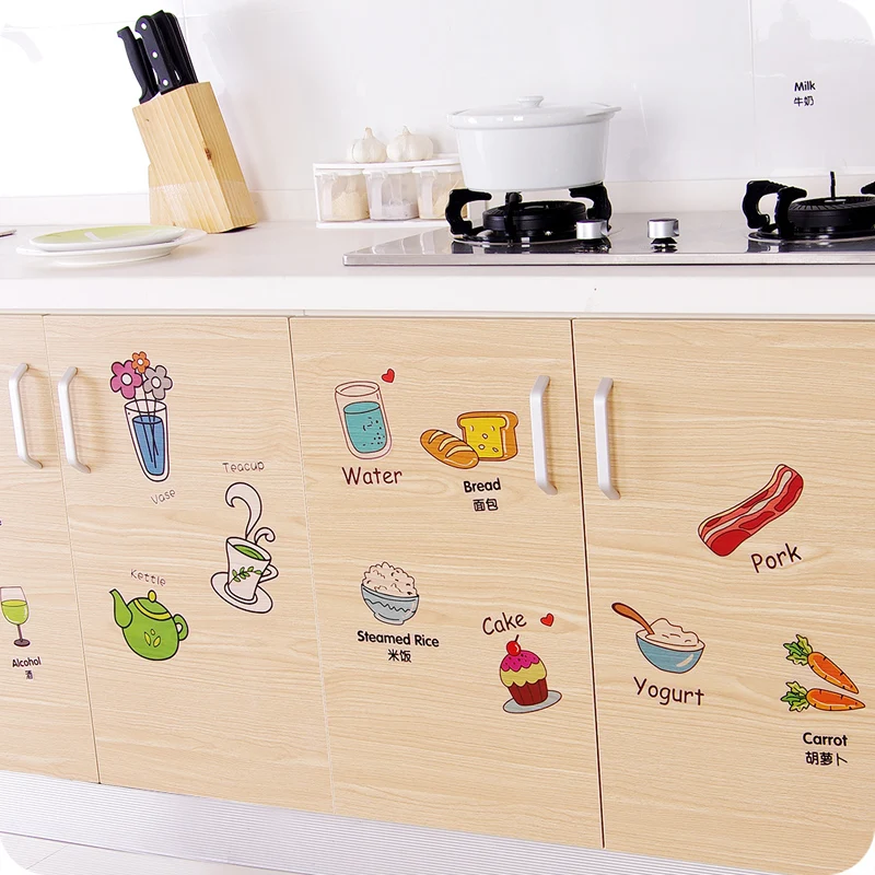 Кухонные наклейки на дверь холодильника декоративные еду фрукты съемные стену |