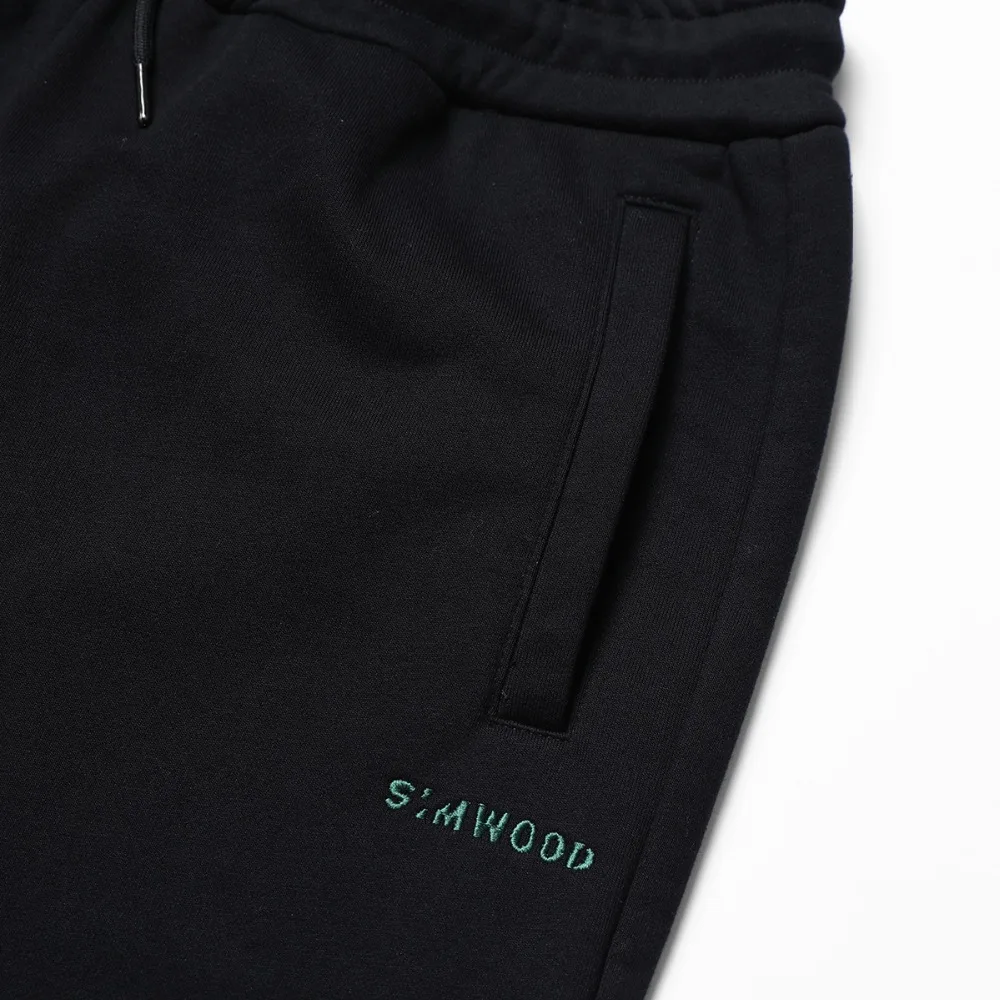 Мужские спортивные штаны с вышивкой SIMWOOD, повседневные штаны для бега, удобные брюки с эластичным поясом на завязке,, тренировочные штаны батальных размеров, 180528
