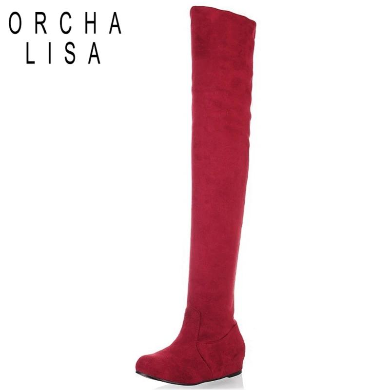 

Женские ботфорты из коллекции ORCHA LISA высокие сапоги осень-зима женская обувь на плоской подошве на низком каблуке с круглым носком повседне...