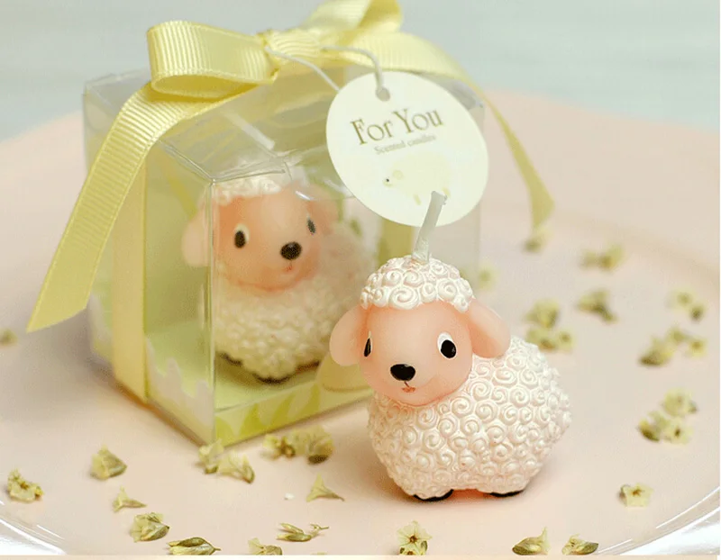 10 шт. белая Милая свечка в виде овечки для свадьбы вечеринки дня рождения