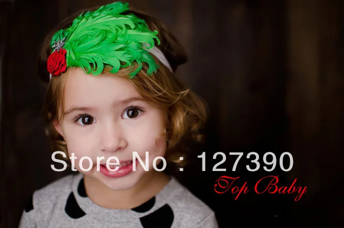 Бесплатная доставка детские перо ободки дети украшения для волос цветок тюрбан