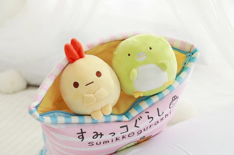 Плюшевая подушка Sumikko Gurashi, 6 шт., японская анимация, Sumikko Gurashi, мягкая подушка, уголок, био, мультяшная кукла для детей