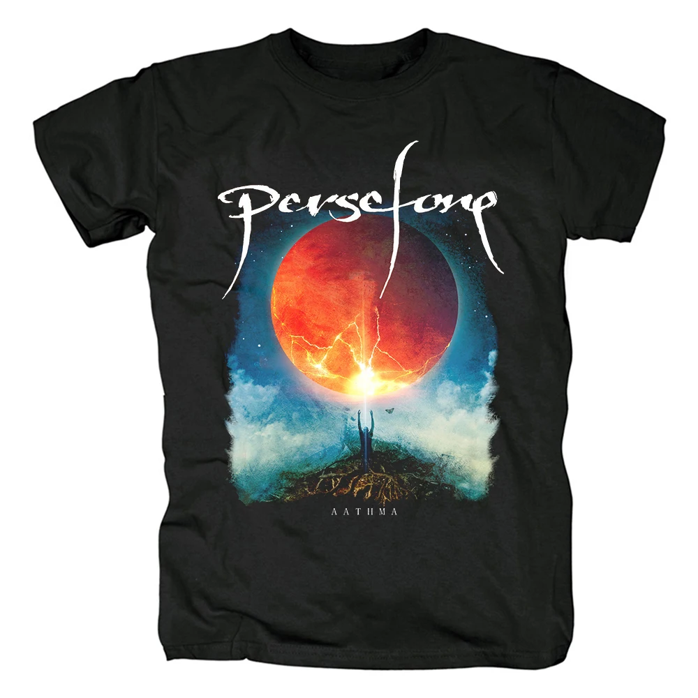 6 видов конструкций Persefone в роковом стиле рубашка Винтаж густой черный death metal 100%