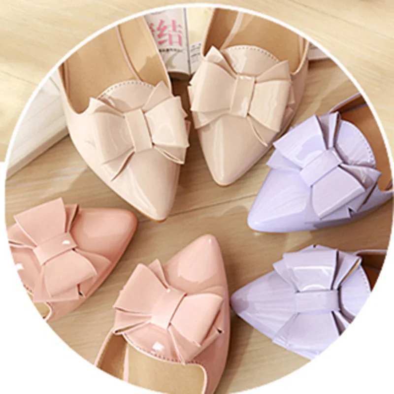 Женские мюли Betterfly с узлом лакированные кожаные шлепанцы на плоской подошве