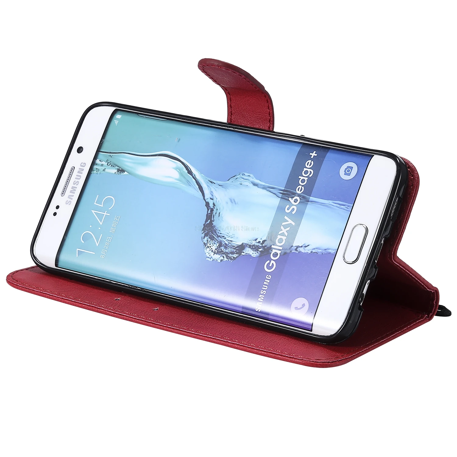 Чехол с откидной крышкой для Samsung Galaxy S6 Edge Plus G928 G928F однотонный Чехол-книжка из