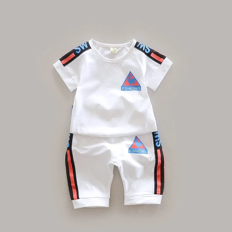 Fashion kids clothes summer new boys clothing sets 2019 children fashion cotton tees+shorts 2pcs outfits for 1-7Y |