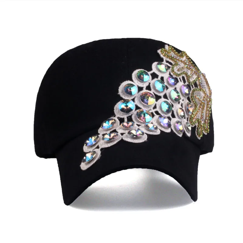 [YARBUU] Brand cap high quality style baseball caps for women Grape rhinestone denim caps hip hop girl's snapback hat wholesale