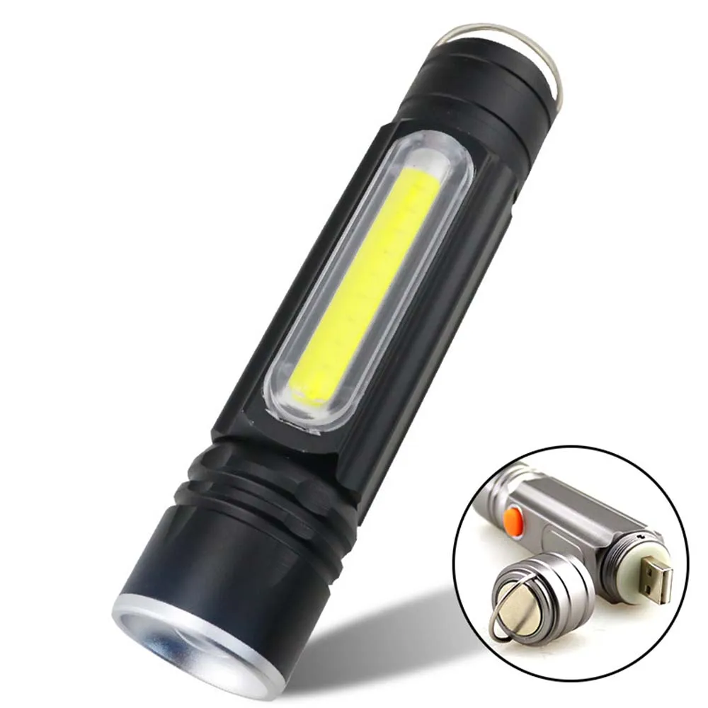Светодиодный фонарик USB Перезаряжаемый Многофункциональный Мощный T6 фонарь