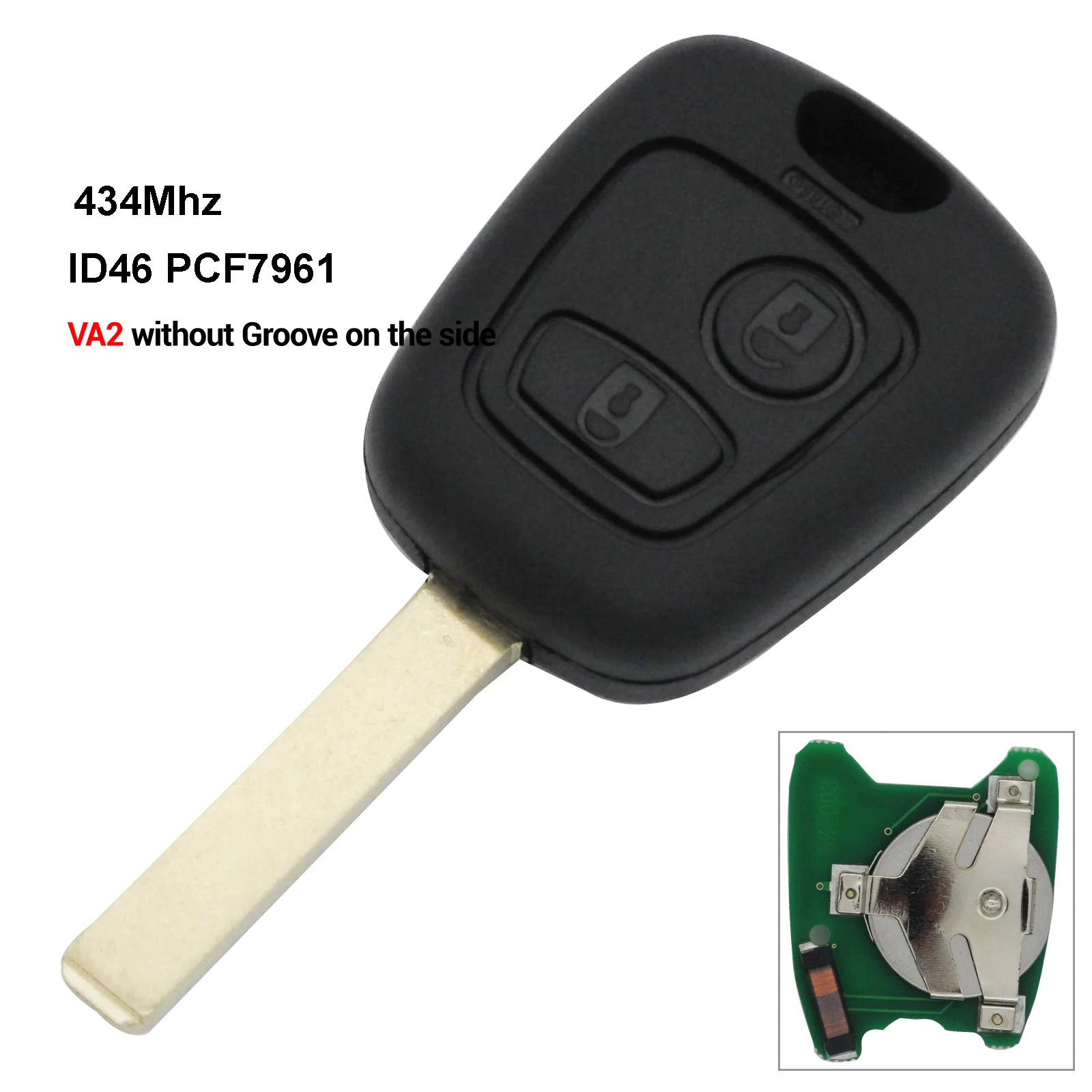 VA2 2 кнопки дистанционный ключ-брелок от машины для Citroen C1 C2 C3 C4 Saxo Пикассо Xsara Picasso peugeot 106 206 306 307 107 207 407 партнер - Цвет: VA2