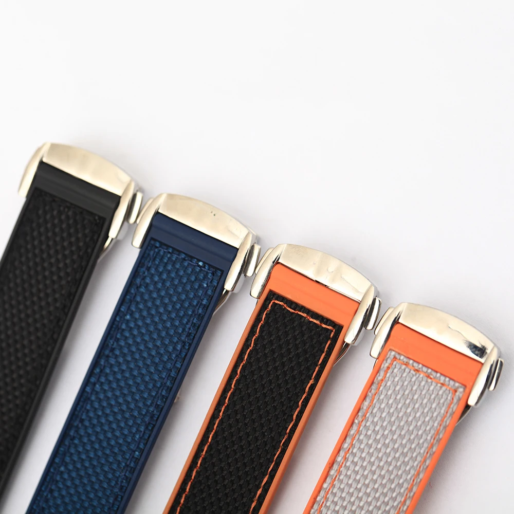 20m 22mm Nylon Rubber Silicone Watch Band for Omega Watch Strap Seamaster Planet Ocean 8900 9900 Orange Black Blue Bracelets