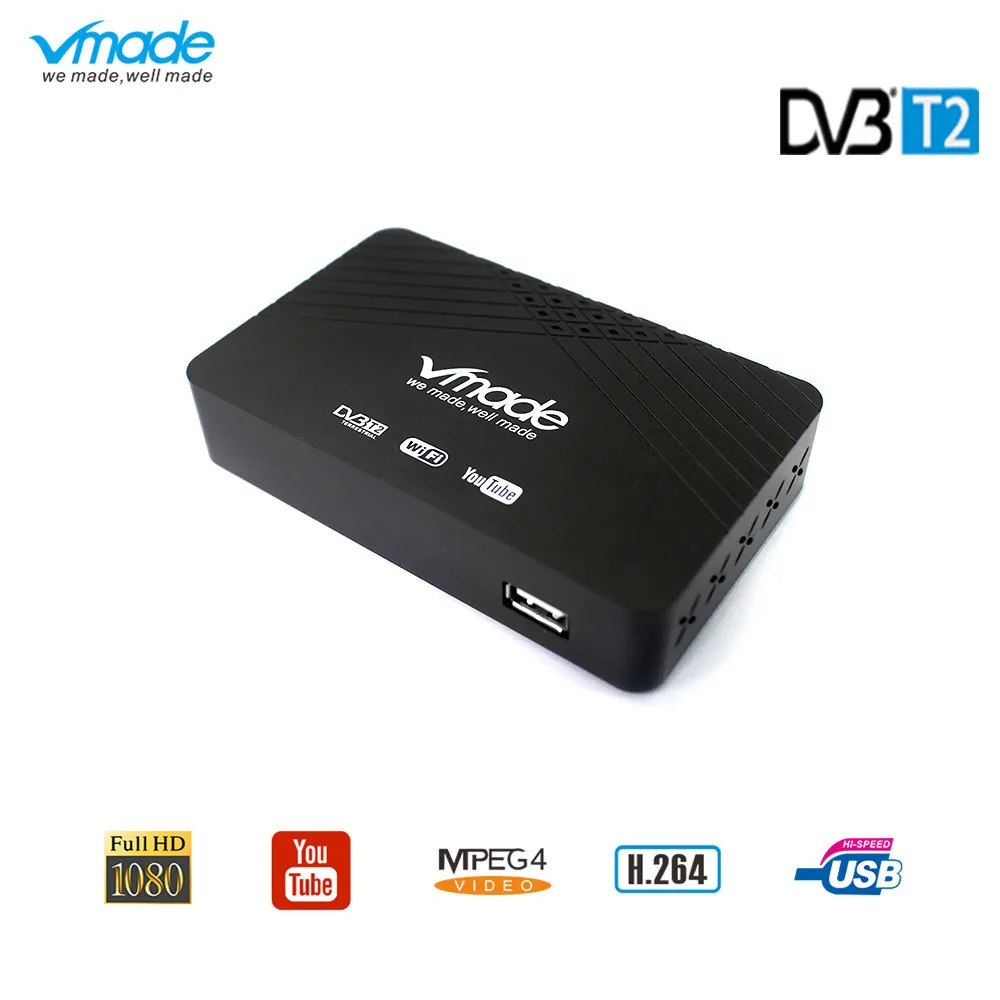 DVB Vmade новейший DVB-T2 цифровой приемник Поддержка H.264/MPEG4 DVB-T h264 dvb t2 поддержка вы трубка наземного HD тюнер рецептор ТВ коробка - Цвет: DVB