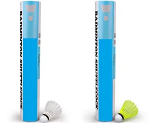 Воланы для бадминтона 12 шт.компл., нейлоновые пробковые шарики для бадминтона, прочные тренировки для начинающих, 2 цвета на выбор